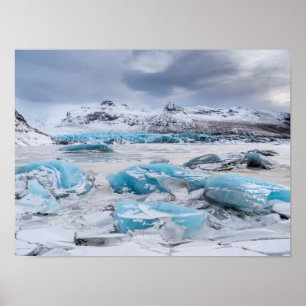 Póster Paisagem de gelo glaciar, Islândia