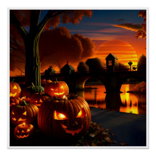 Póster Paisagem de Halloween