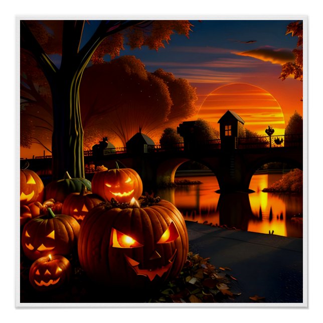 Póster Paisagem de Halloween (Frente)