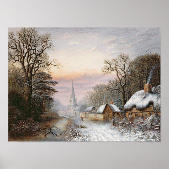 Póster Paisagem de inverno, 1869 (Frente)