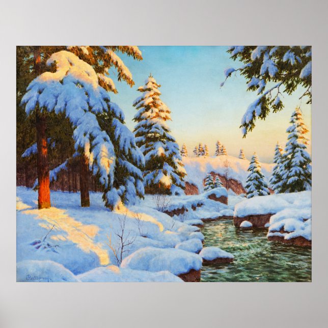 Poster Paisagem de inverno, Bessonof  (Frente)