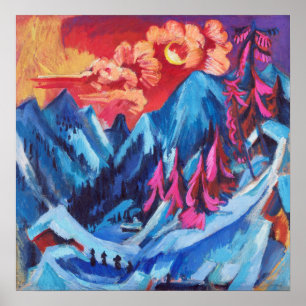 Poster Paisagem de inverno de Kirchner em Lua