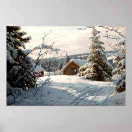Poster Paisagem de inverno iluminada pelo sol por Peder M