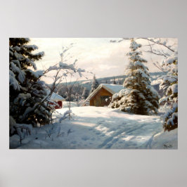 Poster Paisagem de inverno iluminada por Peder Mork Monst