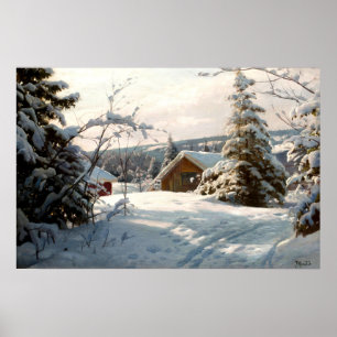 Poster Paisagem de inverno iluminada por Peder Mork Monst