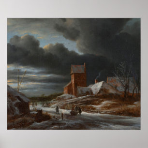 Poster Paisagem de inverno, Jacob Isaacksz. van Ruisdael,