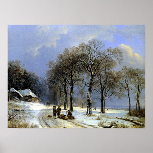 Poster Paisagem de inverno - Koekkoek (Frente)