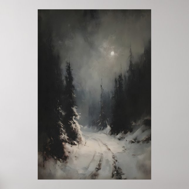 Poster Paisagem de Inverno Mal-humorado Imprimível Caminh (Frente)