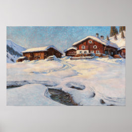 Poster Paisagem de Inverno perto de Davos, Arte Fina