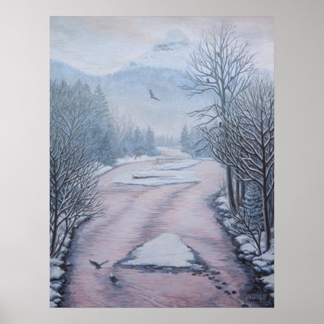 Poster Paisagem de inverno Pintura 9 Eagles Cheakamus (Frente)
