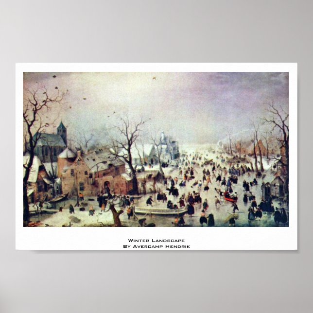 Póster Paisagem De Inverno Por Avercamp Hendrik (Frente)