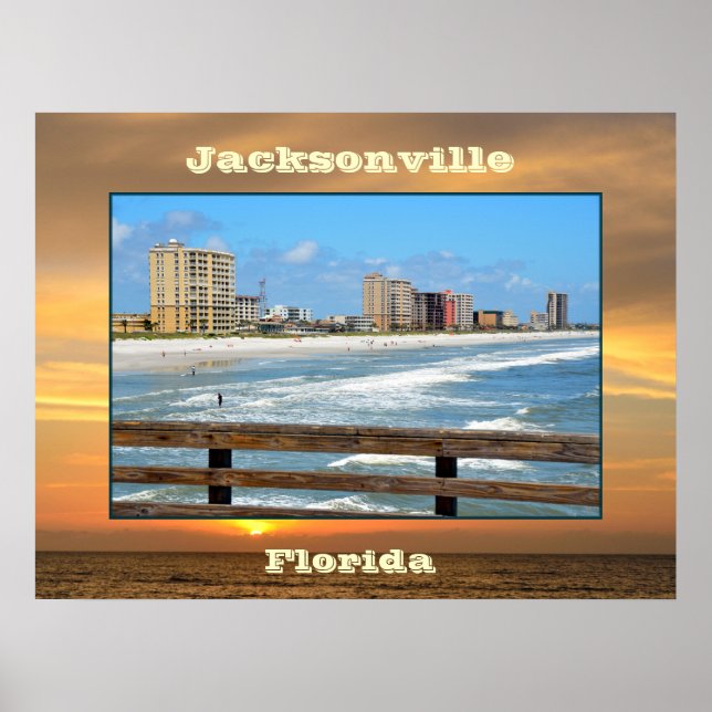 Poster paisagem de Jacksonville, Flórida (Frente)