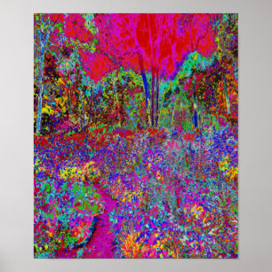 Poster Paisagem de Jardim Impressionista Psicodélica