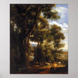Poster Paisagem de John Constable com Goatherd e Goats