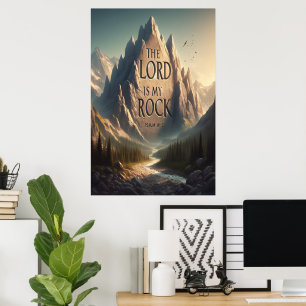 Poster Paisagem de montanha O SENHOR É O MEU PSALM DE ROC