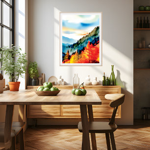 Poster Paisagem de montanha, outono inspirado