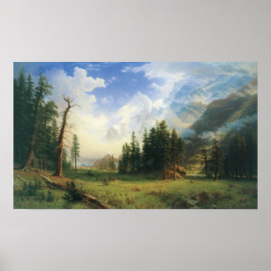 Poster Paisagem de montanha por Albert Bierstadt