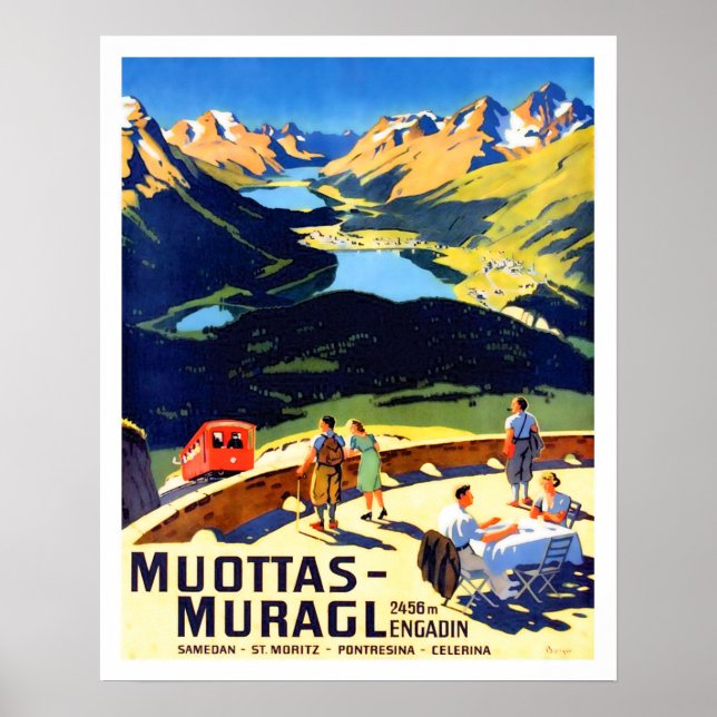 Poster Paisagem de Muottas Muragl, Suiça (Frente)