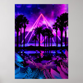Poster Paisagem de Neon Palms: Pirâmide