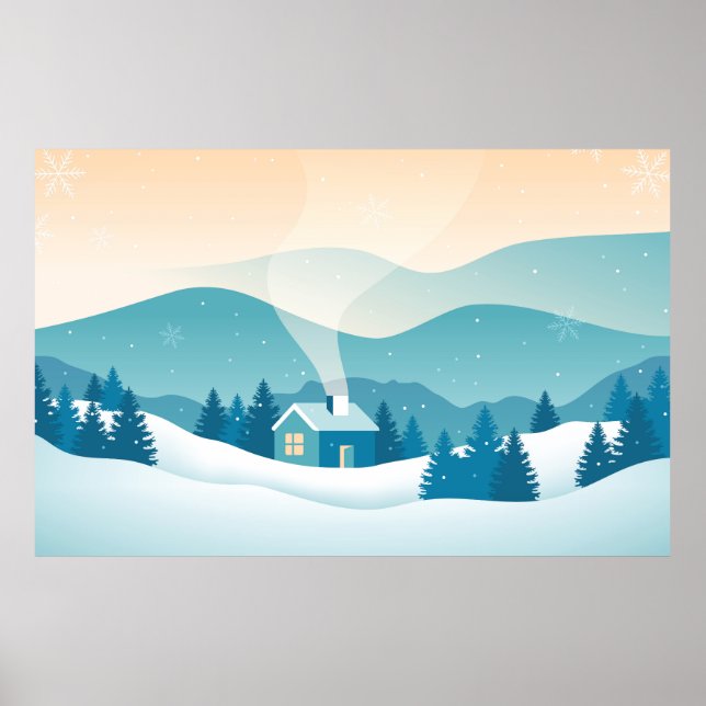 Poster Paisagem de Neve (Frente)
