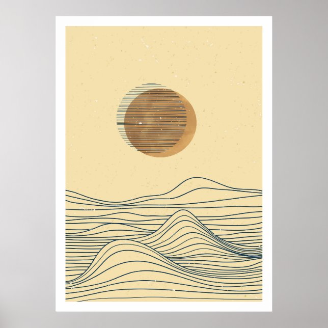 Poster paisagem de onda do oceano (Frente)