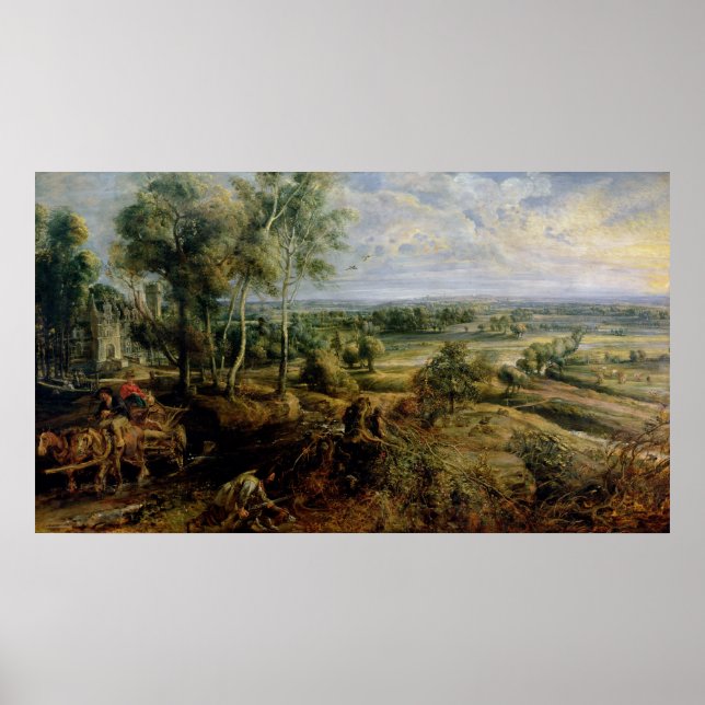 Poster Paisagem de outono com vista a Het Steen (Frente)
