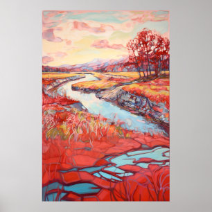 Poster Paisagem de Paisagem de Cores de Água