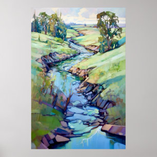 Poster Paisagem de Paisagem de Cores de Água