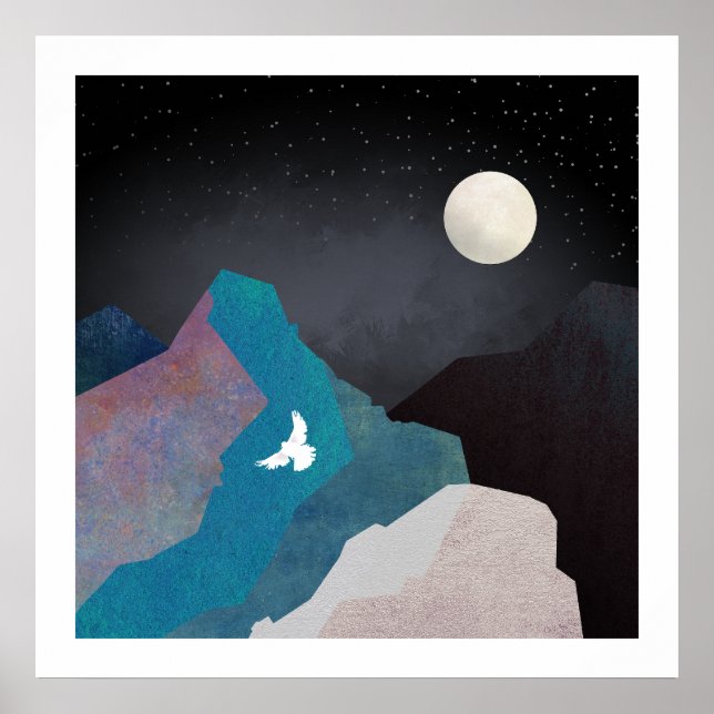 Poster Paisagem de Pássaro Montanhoso (Frente)