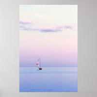 Paisagem de Pastel com um veleiro