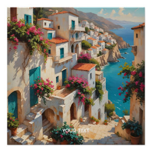 Póster Paisagem de Pintura de Óleo Fantasy