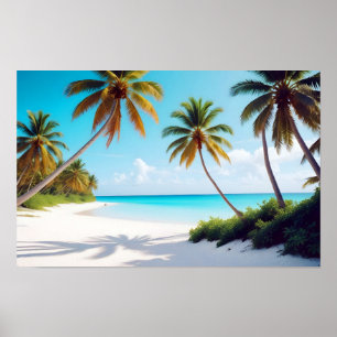 Poster Paisagem de praia Ilha Tropical Relaxando Tranquil