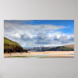 Póster Paisagem de praia na baía de Daymer, na Cornualha