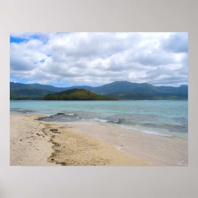 Póster Paisagem de praia Vanuatu, ilha misteriosa (Frente)