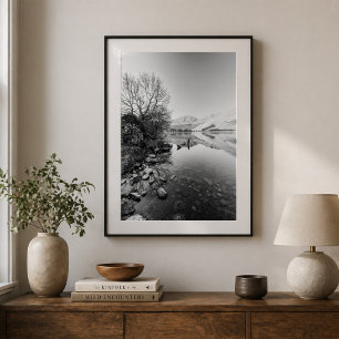 Poster Paisagem de Reflexo do Lago com Montanhas