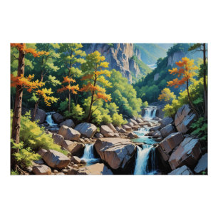 Póster Paisagem de Serene Mountain