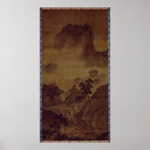 Poster Paisagem de Sesshu Toyo, em Quatro Assons - Queda