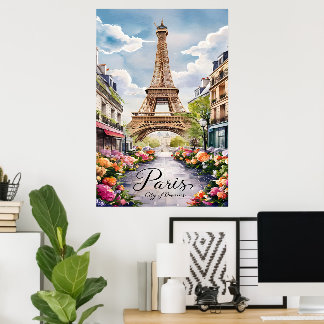 Poster Paisagem de Sonho Parisiense com Torre Eiffel