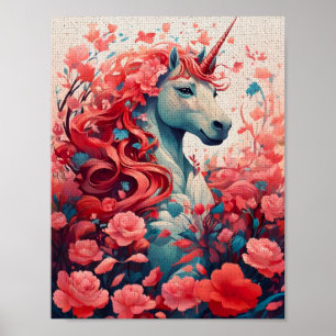 Poster Paisagem de Sonhos de Unicórnio Rosa Etéreo Arte F