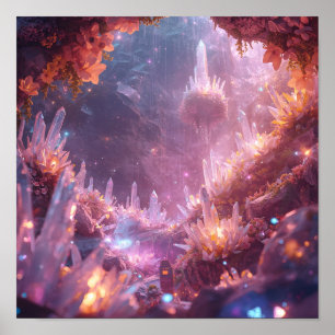 Poster Paisagem de Sonhos do Jardim de Cristal Flutuante