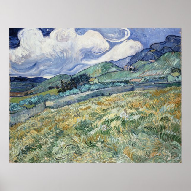 Póster Paisagem de Vincent Van Gogh, Remy do Santo (Frente)