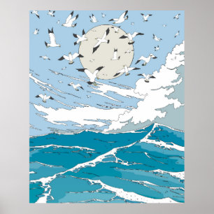 Poster Paisagem de Vintage Japonês