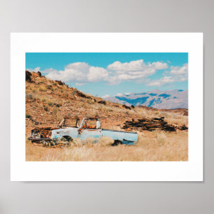 Póster Paisagem Desertada do Carro Namíbia Savannah Poste