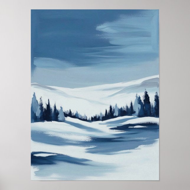Poster Paisagem Digital Tranquil Winter Landscape (Frente)