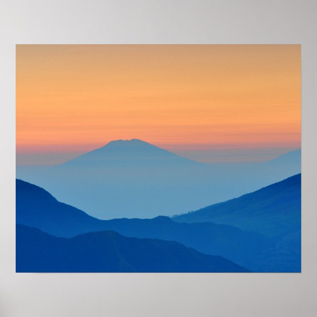 Póster Paisagem do Abstrato Sunset Mounts (Frente)