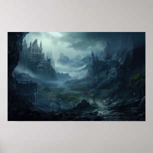 Poster Paisagem do Castelo Negro — Fortaleza Gótica Fanta