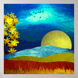 Poster Paisagem do Céu Líquido
