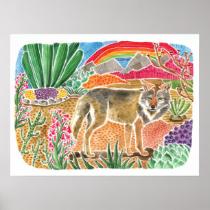 Poster Paisagem do Desert Dreamer Coyote