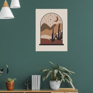 Poster Paisagem do Deserto, Arizona, Arte Abstrata Boho