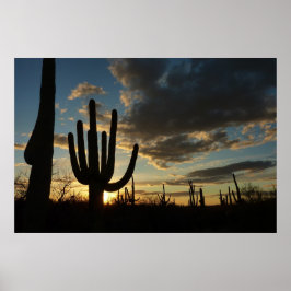 Poster Paisagem do Deserto de Arizona Saguaro Sunset II